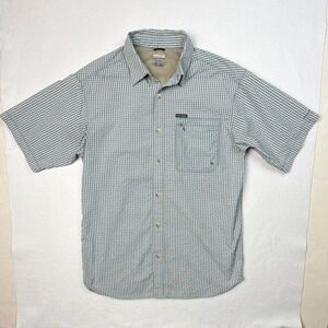 Columbia Titanium Men's Short Sleeve Check Button-Up Shirt Size L